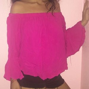 Pink Off Shoulder Top